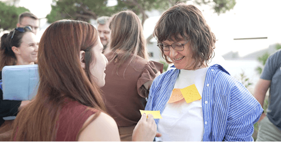 Women with Sticky notes