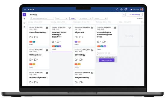 Executive Meeting Overview Mockup